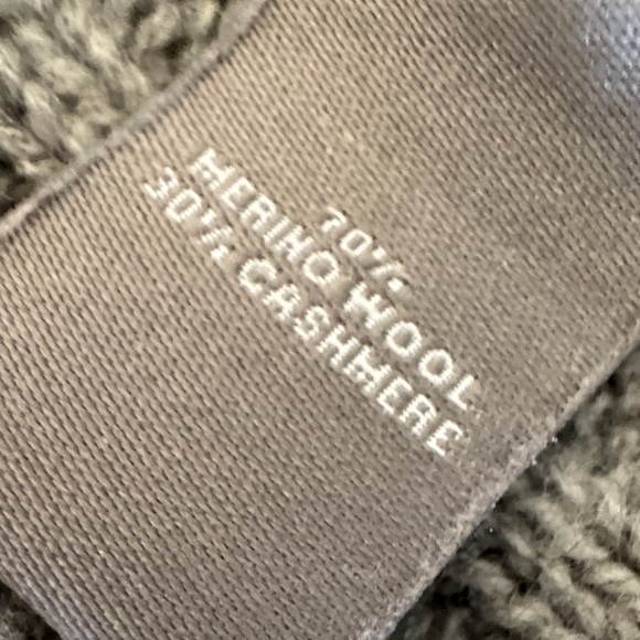 Neiman Marcus Gray Hooded Zip-Up Cable Knit Sweater Merino Wool Cashmere - Picture 12 of 13